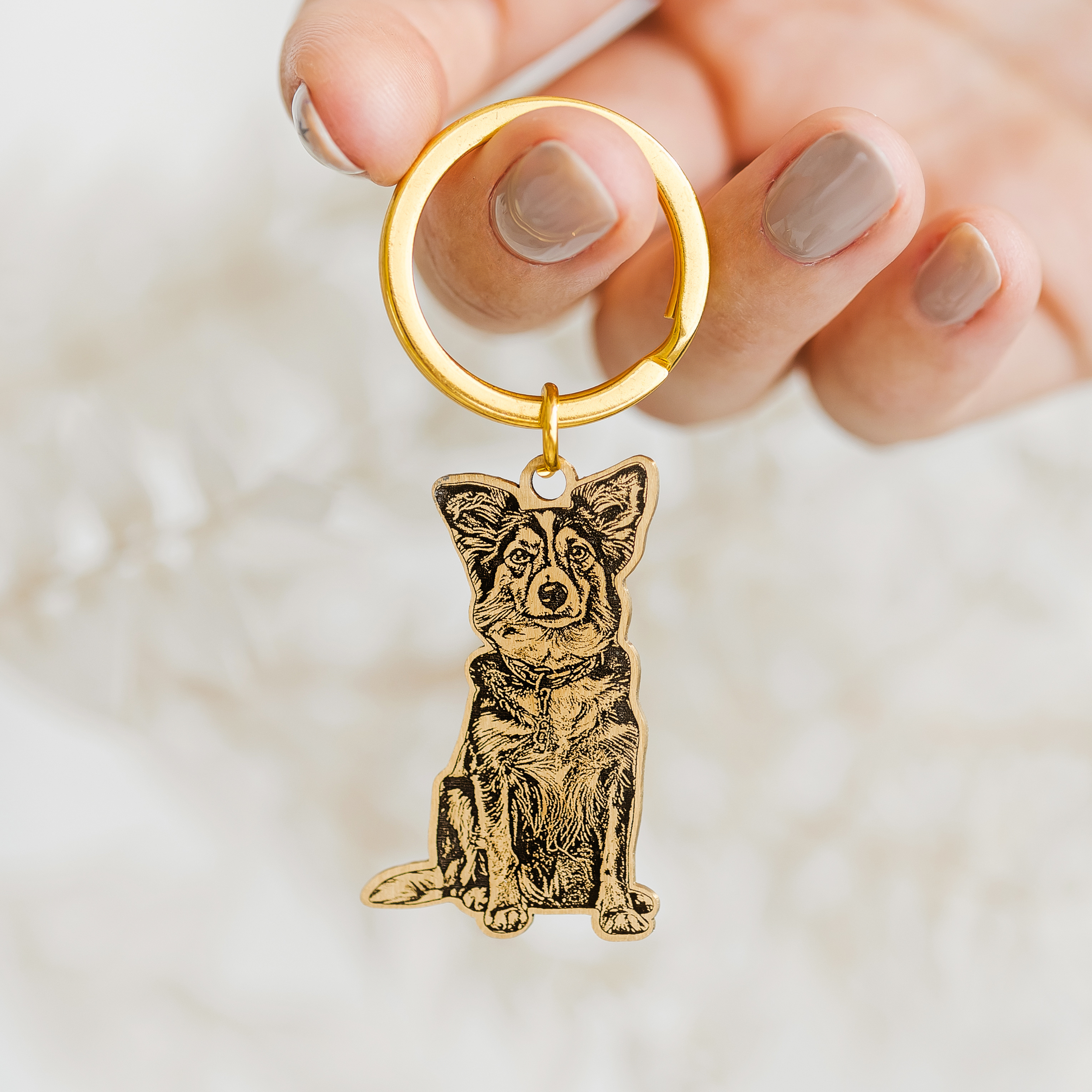 NEW, Akita Inu, dog keyring, necklace and clipring in casket, DELUXE set, limited edition, ArtDog . Dog keyring for store dog lovers